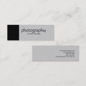 Skinny Black Gray Fotogray Business Card Mini Visitenkarte (Vorne/Hinten)