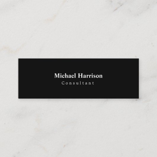 Skinny Classic Schlicht Black & White Minimalistis Mini Visitenkarte (Vorderseite)