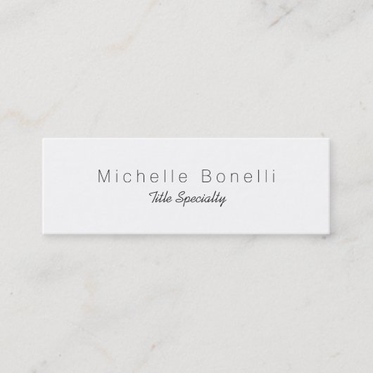 Skinny Classy Stylish Business Card Mini Visitenkarte (Vorderseite)