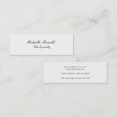 Skinny Classy Stylish Script Business Card Mini Visitenkarte (Vorne/Hinten)