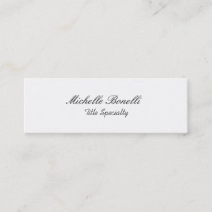 Skinny Classy Stylish Script Business Card Mini Visitenkarte