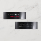 Skinny Dark Gray Einzigartig Beruflich Mini Visitenkarte (Vorne/Hinten)