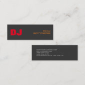 Skinny DJ Stylish Gray Background Red Orange Mini Visitenkarte (Vorne/Hinten)