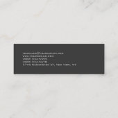 Skinny DJ Stylish Gray Background Red Orange Mini Visitenkarte (Rückseite)