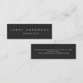 Skinny Double-Side Gray Consultant Business Card Mini Visitenkarte (Vorne/Hinten)