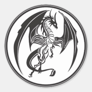 Skinny Drachen... Runder Aufkleber