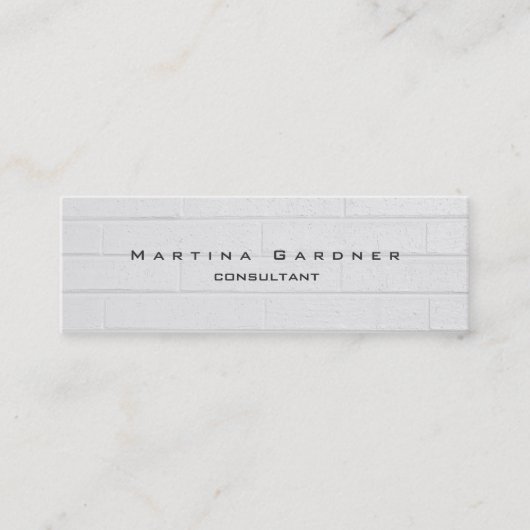 Skinny Einzigartig Moderne Graumauer Minimalistisc Mini Visitenkarte (Vorderseite)