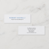 Skinny Einzigartig Schlicht White Blue Mini Visitenkarte (Vorne/Hinten)