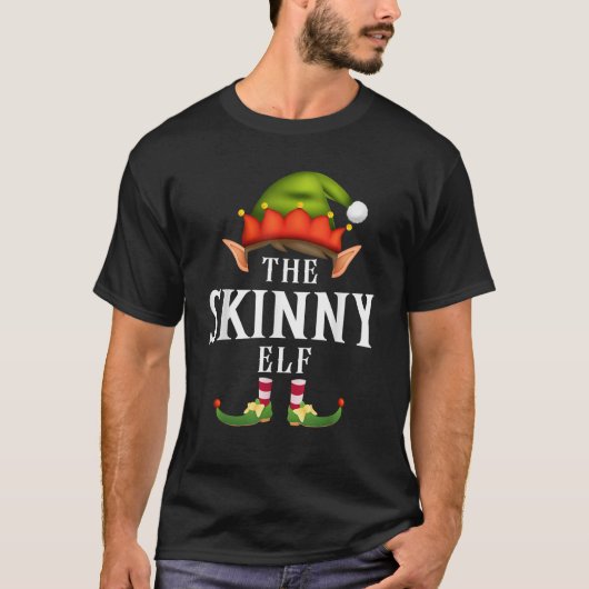 Skinny Elf Group Funny Christmas Pajama Party T-Shirt (Vorderseite)