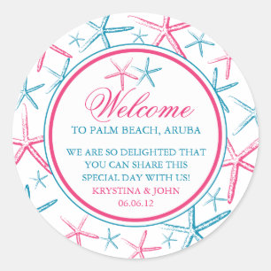 Skinny Finger Starfish Wedding Welcome Runder Aufkleber