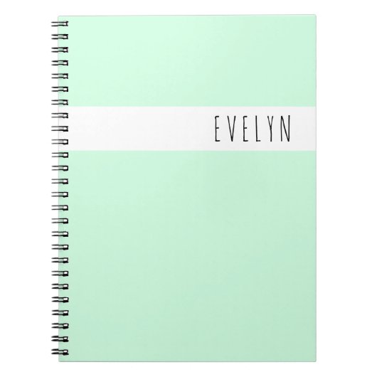 Skinny Font Name Mint Green Personalized Notizblock (Vorderseite)