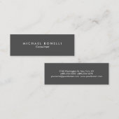 Skinny Gray Minimalistische Schlichte Visitenkarte (Vorne/Hinten)