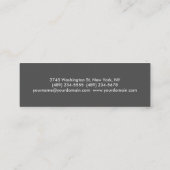 Skinny Gray Minimalistische Schlichte Visitenkarte (Rückseite)
