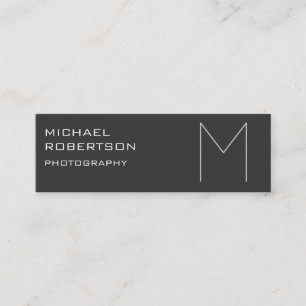 Skinny Gray Monogram Fotograf Business Card Mini Visitenkarte