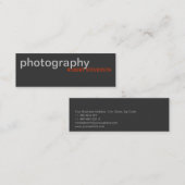 Skinny Gray White Fotografy Business Card Mini Visitenkarte (Vorne/Hinten)