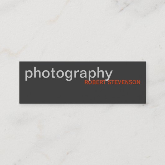 Skinny Gray White Fotografy Business Card Mini Visitenkarte (Vorderseite)