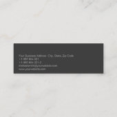 Skinny Gray White Fotografy Business Card Mini Visitenkarte (Rückseite)