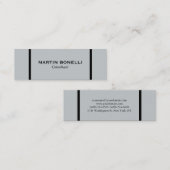 Skinny Grey Black Border Standard Business Card Mini Visitenkarte (Vorne/Hinten)
