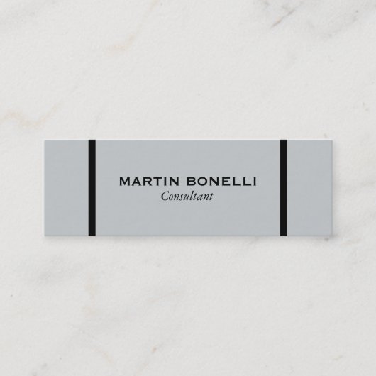 Skinny Grey Black Border Standard Business Card Mini Visitenkarte (Vorderseite)