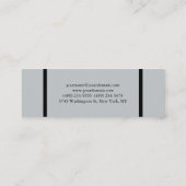 Skinny Grey Black Border Standard Business Card Mini Visitenkarte (Rückseite)