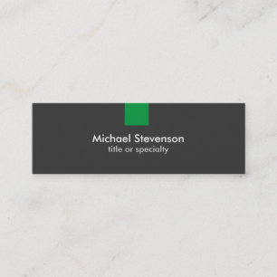 Skinny Grey Green Strip Standard Business Card Mini Visitenkarte