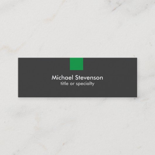 Skinny Grey Green Strip Standard Business Card Mini Visitenkarte (Vorderseite)