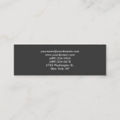 Skinny Grey Green Strip Standard Business Card Mini Visitenkarte (Rückseite)