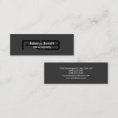 Skinny Grey Schwarz-weiß Monogram Business Card Mini Visitenkarte (Vorne/Hinten)