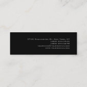 Skinny Hair Stylist Script Grau Pink Business Card Mini Visitenkarte (Rückseite)