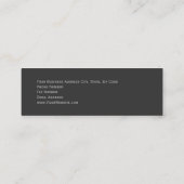Skinny Modern Red Gray Einfache Schlichte Visitenk Mini Visitenkarte (Rückseite)