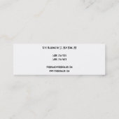 Skinny Modern Schlicht Red White Mini Visitenkarte (Rückseite)