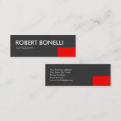 Skinny Modern White Bold Text Graue Visitenkarte (Vorne/Hinten)