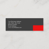 Skinny Modern White Bold Text Graue Visitenkarte (Rückseite)