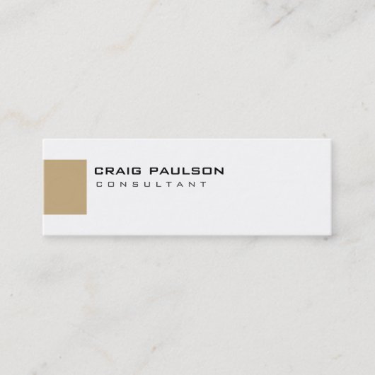 Skinny Niedlich Chic Schwarz-weiß Beige Business C Mini Visitenkarte (Vorderseite)