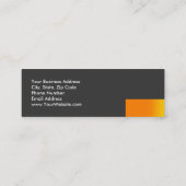 Skinny Orange Bold Text Gray Business Card Mini Visitenkarte (Rückseite)