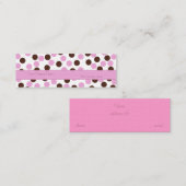 Skinny Pink and Brown Polka Dot Business Card Mini Visitenkarte (Vorne/Hinten)