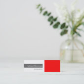 Skinny Red Gray White Fotografy Business Card Mini Visitenkarte (Stehend Vorderseite)