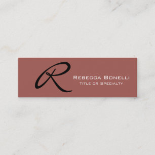Skinny Redwood Monogram Consultant Business Card Mini Visitenkarte
