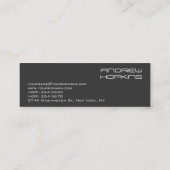 Skinny Schlicht DJ Stilvolle Grau Background Moder Mini Visitenkarte (Rückseite)