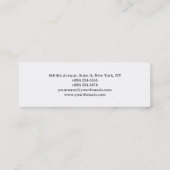 Skinny Schlicht Trendy White Beruflich Creative Mini Visitenkarte (Rückseite)