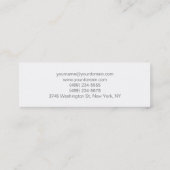 Skinny Schlicht White Interior Designer Visitenkar Mini Visitenkarte (Rückseite)