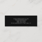 Skinny Schwarz-weiß Gray Monogram Business Card Mini Visitenkarte (Rückseite)