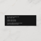 Skinny Schwarz-weiß Makeup Artist Business Card Mini Visitenkarte (Rückseite)