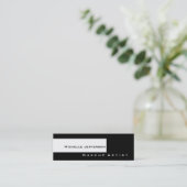 Skinny Schwarz-weiß Makeup Artist Business Card Mini Visitenkarte (Stehend Vorderseite)