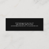 Skinny Schwarz-weiße Minimalistische Visitenkarte (Rückseite)