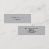 Skinny Silver Grau Vintag Beruflich Mini Visitenkarte (Vorne/Hinten)