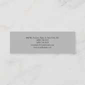 Skinny Silver Grau Vintag Beruflich Mini Visitenkarte (Rückseite)