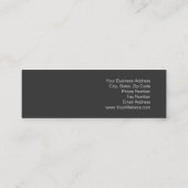 Skinny Simple Schlicht Gray Fotogray Business Card Mini Visitenkarte (Rückseite)