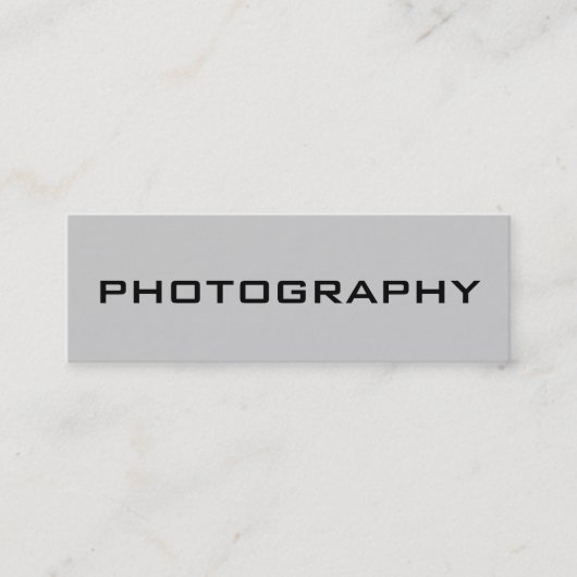 Skinny Size Modern Gray Fotografy Business Card Mini Visitenkarte (Vorderseite)
