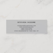 Skinny Size Modern Gray Fotografy Business Card Mini Visitenkarte (Rückseite)